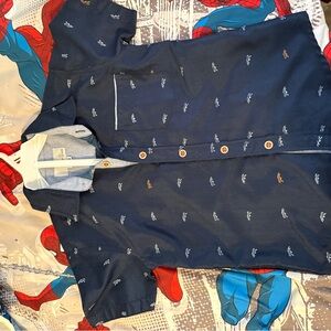 Craft Navy Kids Button-Down Shirt with Fun Patterns